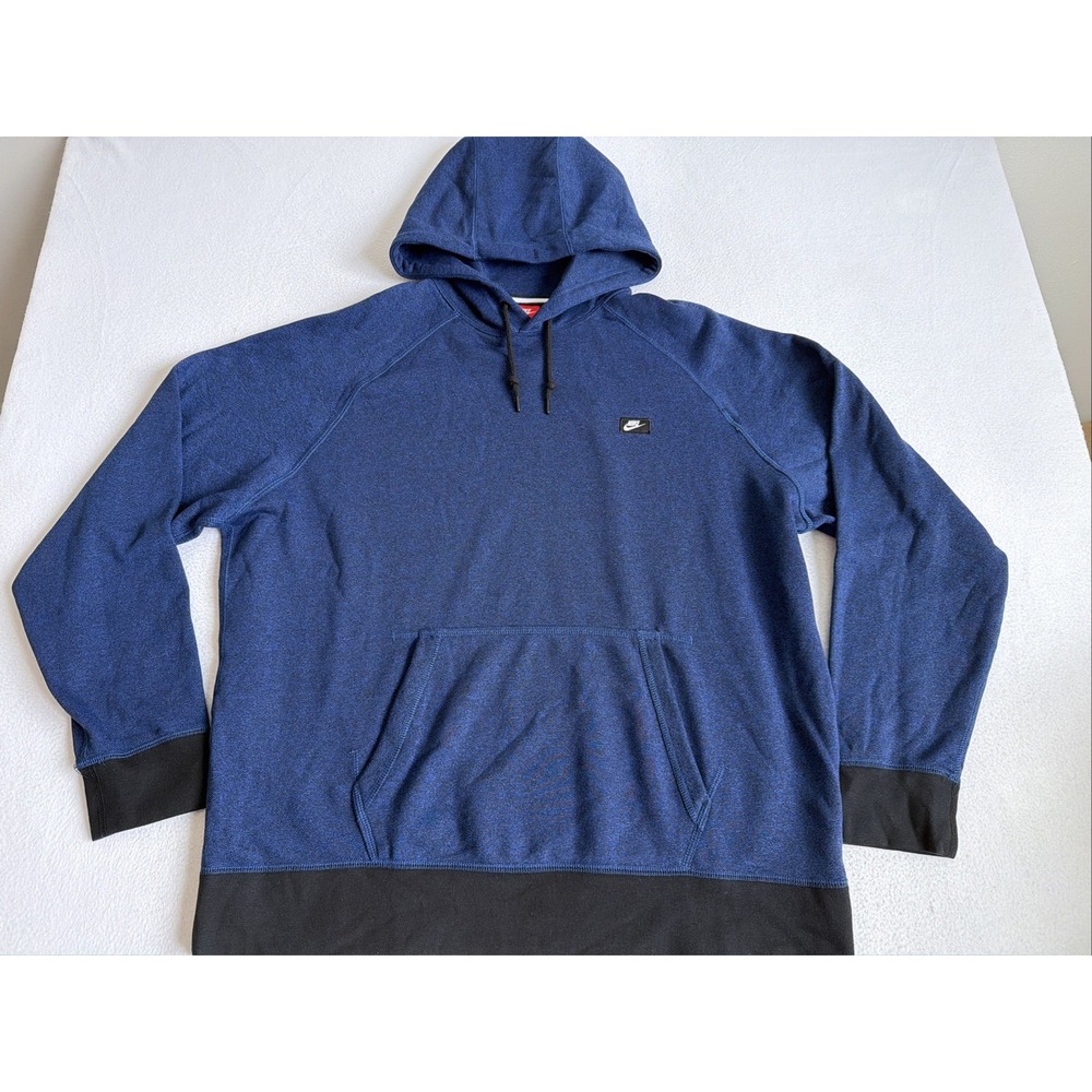 Nike Mens French Terry Shoebox Pullover Hoodie 2XL Navy Blue 678564-480